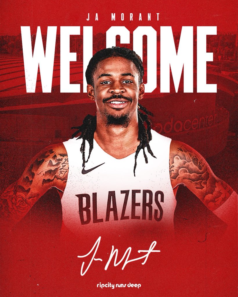 deportes_rpc's tweet photo. ¡OFICIAL🏀🔴!
Los Portland Trail Blazers anunciaron oficialmente la llegada de Ja Morant, en un intercambio que involucra a Jerami Grant y Kris Murray.
📸 @trailblazers
#NBARPC https://t.co/t0YPquE75T