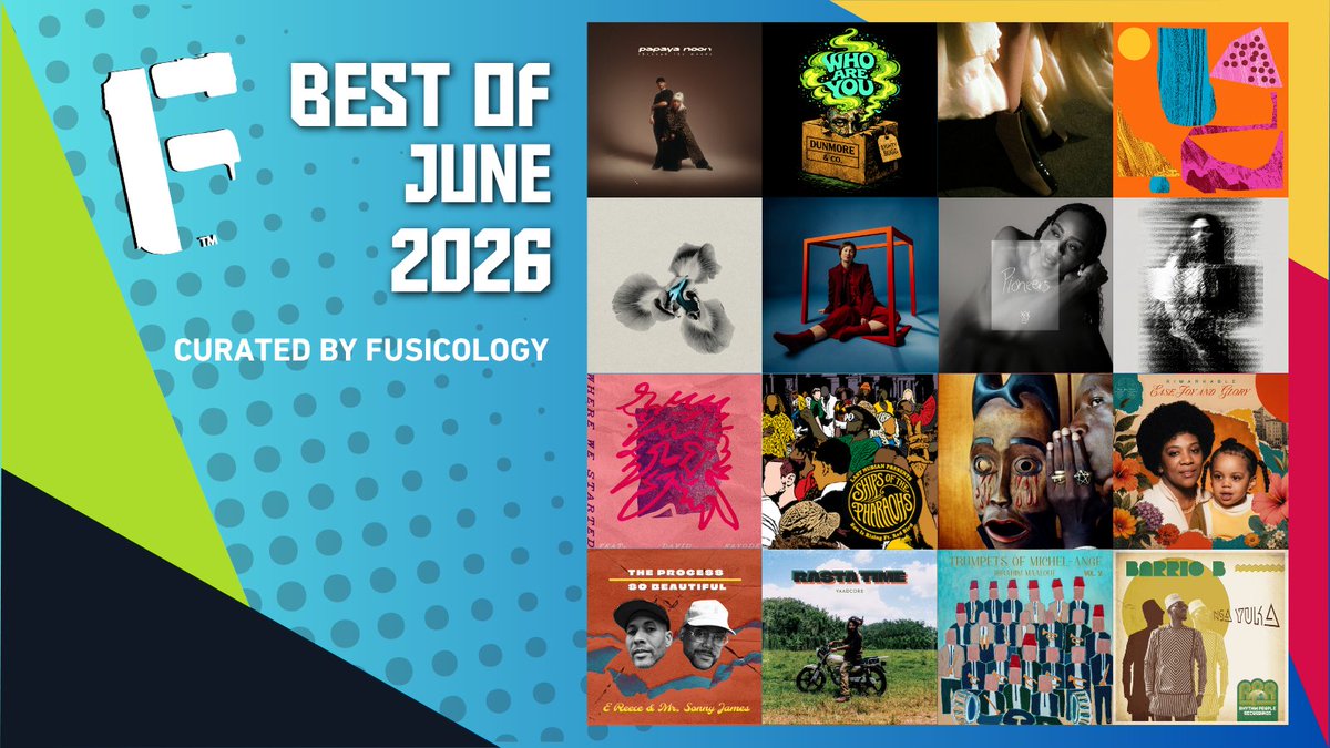 fusicology's tweet photo. Best of June 2026, curated by Fusicology.
A monthly selection of standout albums, singles and sounds from across soul, jazz, global grooves, hip-hop, dance and beyond.
Stream now at https://t.co/DszNyHcav1 
#Fusicology #BestOfJune #GlobalSoul https://t.co/XADbisJ2cE