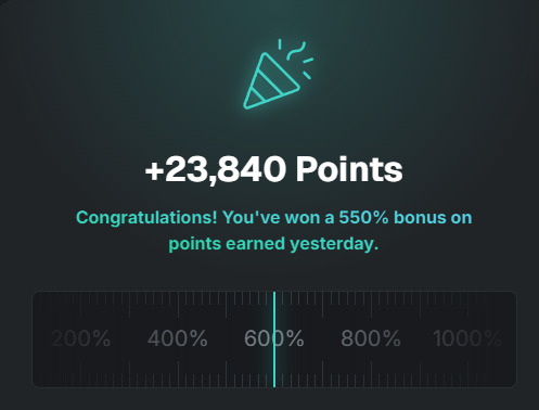0xrand's tweet photo. I've won a 550% bonus and 23840.03 points today on xPoints. Join me @xStocksFi https://t.co/f7ggTrHP21