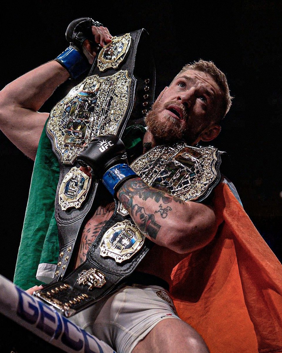 mcgregorufc22's tweet photo. in 2016, Conor McGregor knocked out Eddie Alvarez to become the first ever double champ in UFC history. 🇮🇪 🏆 https://t.co/MSVCEMt0a6