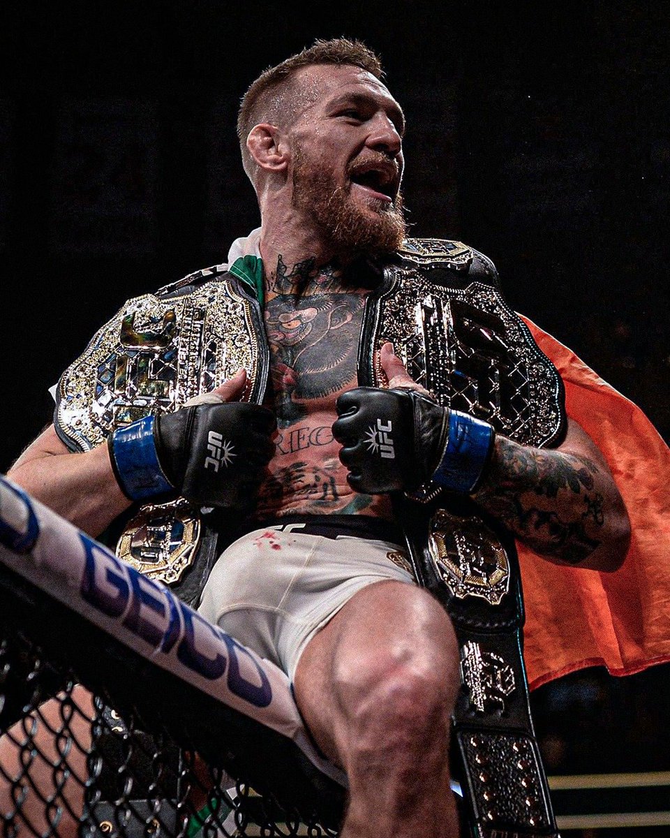 mcgregorufc22's tweet photo. in 2016, Conor McGregor knocked out Eddie Alvarez to become the first ever double champ in UFC history. 🇮🇪 🏆 https://t.co/MSVCEMt0a6