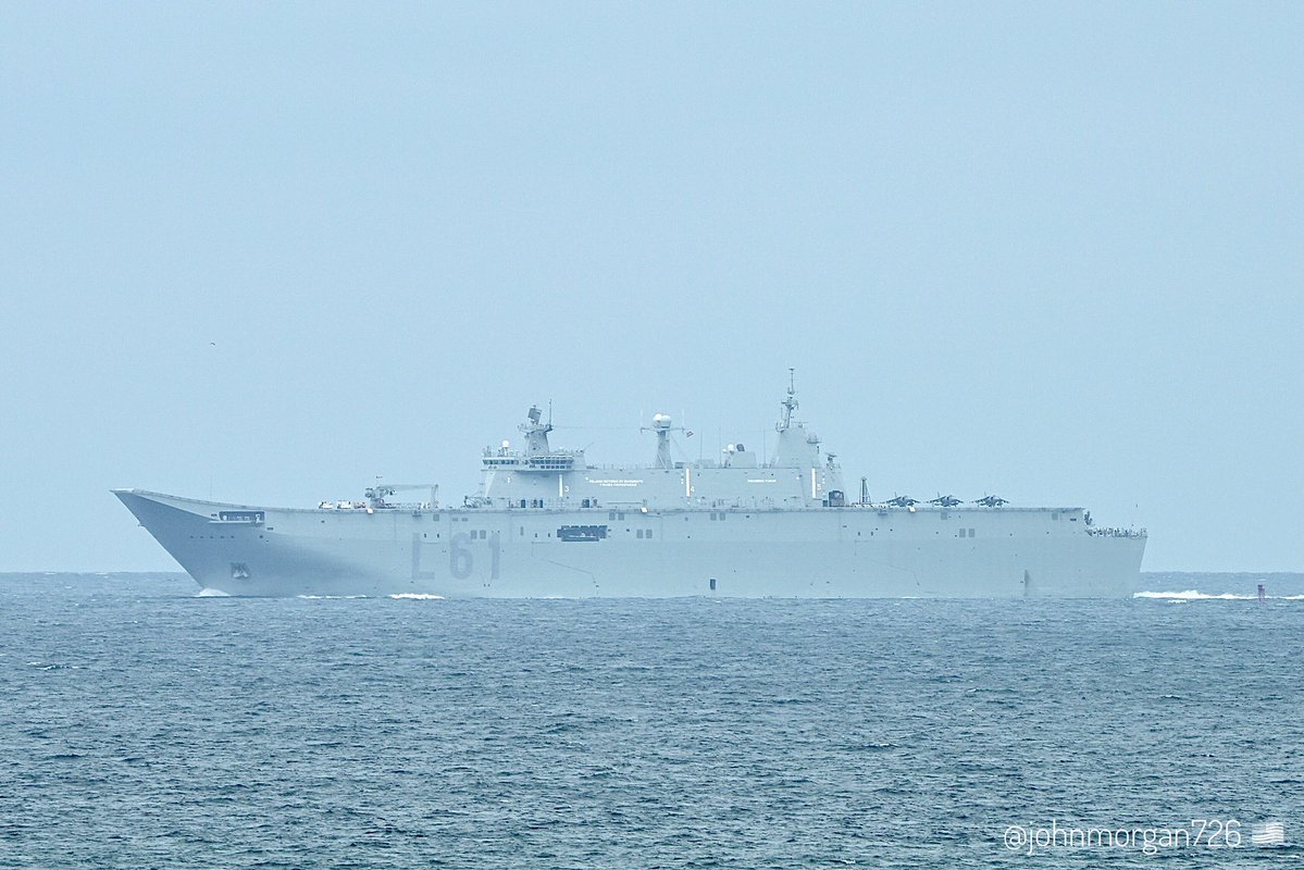 WarshipCam's tweet photo. Spanish Navy Juan Carlos I-class amphibious assault ship ESPS Juan Carlos I (L61) coming into Norfolk, Virginia - June 29, 2026      SRC: X-@johnmorgan726 https://t.co/k7uFknY3fq