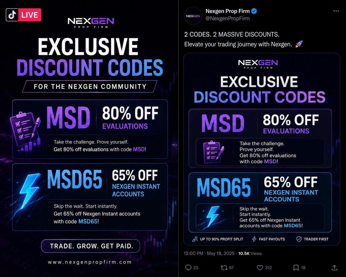 msdhami105's tweet photo. ⏰ Sale Ends in 2 Days!
Skip the evaluation.
Get Instant Funding and start trading today.
💥 Use code MSD65 for 65% OFF
#خان_کی_قید_تنہائی_جرم_ہے #trading #TradingChallenge #TradingCommunity https://t.co/bn48xtfB0J