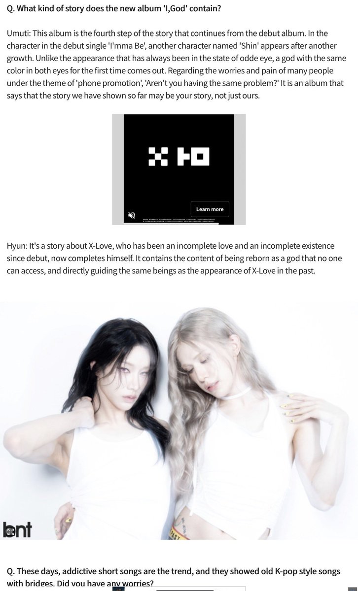 sst_blingbling's tweet photo. 🆕 Full bnt Interview Now Available!

#XLOV 🌍 Overseas K-pop Media Coverage
[Interview] 📰 bnt News 🇰🇷 | June 30, 2026
Author: Kim Yeon-soo (김연수 기자)
🔗https://t.co/NEdo8eH2sq  

엑스러브(XLOV) “‘I, God’으로 완성된 엑스러브… 우리의 이야기는 당신의 이야기” [인터뷰]
XLOV: “Completed Through I, God… Our Story Is Your Story”

#XLOV #엑스러브
#I_God #XLOV_I_God

⚠️ The attached screenshots use automatic page translation and are provided for reference only.