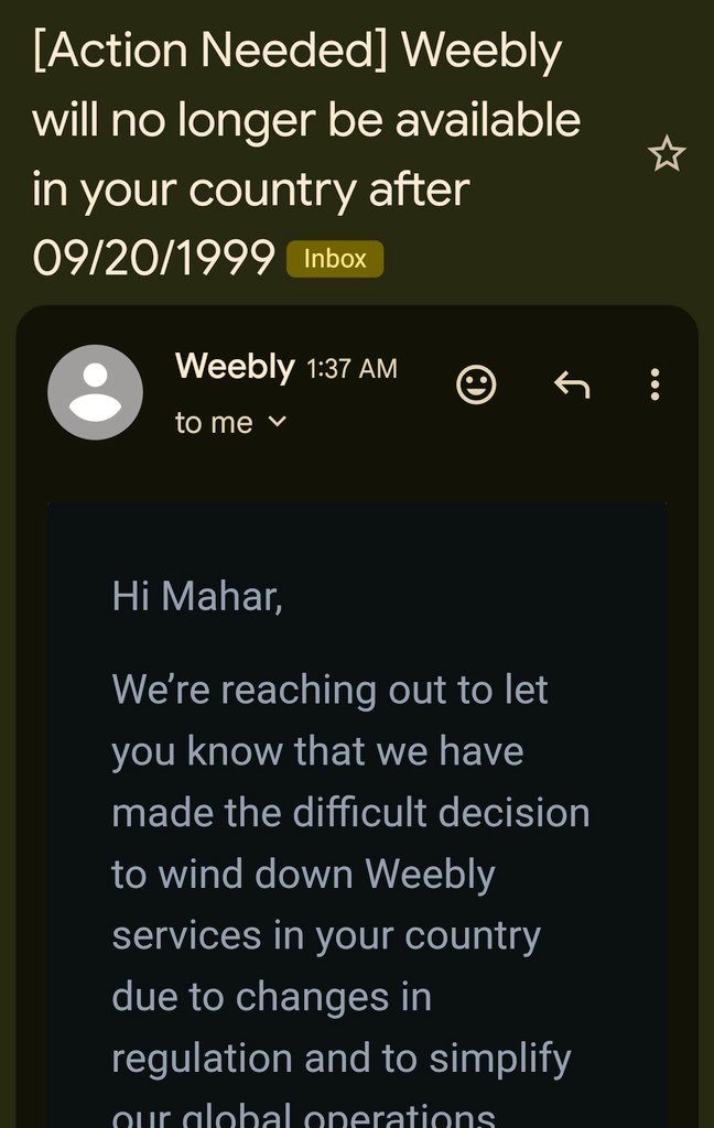 iNaeemSial's tweet photo. Are you Serious @weebly ? 1999 😂 https://t.co/NFkSb3ZIAe