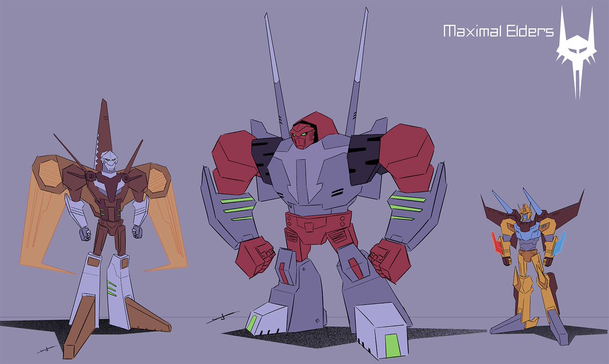 jcburcham's tweet photo. Still alive and chipping away at this! Just a handful more designs to do and then I can compile everything I have. Here's a tease, cuz I like how they've turned out! Had the bot mode designs since the book came out and finally rounded out their alt modes and Magnaboss combo! https://t.co/ClF9ooPNOj