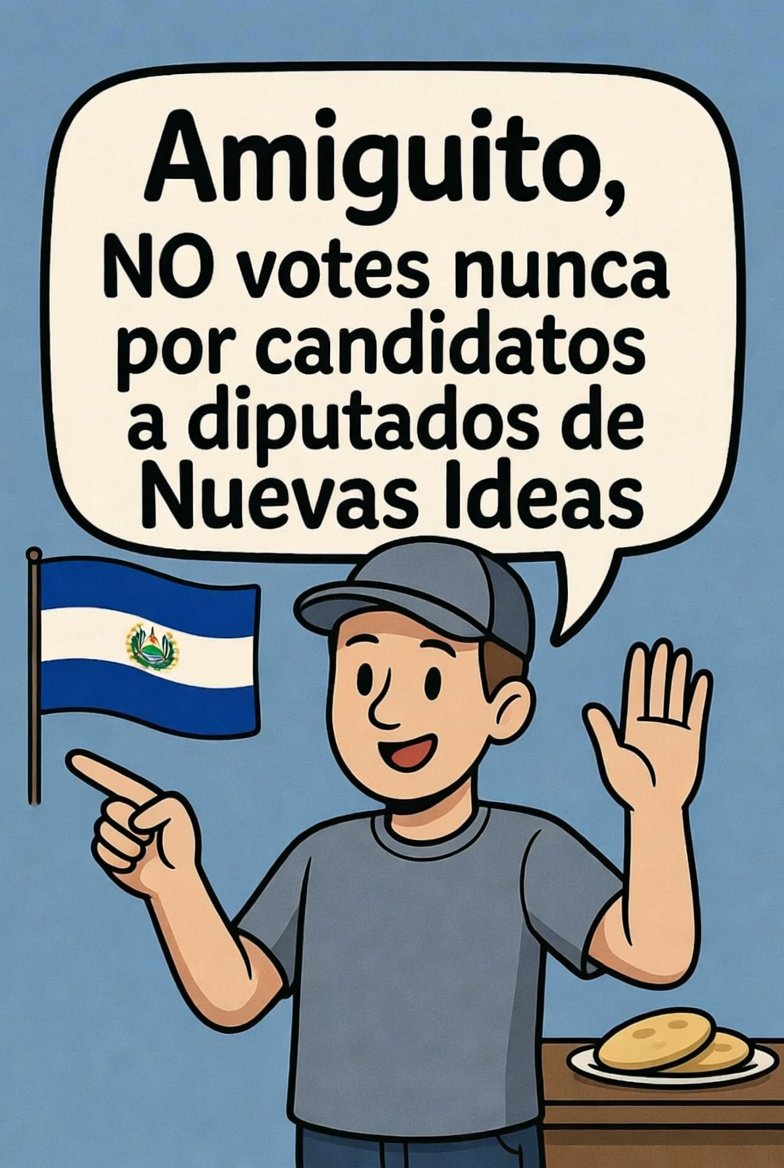 ElMesias_SV's tweet photo. Amiguitos, las personas inteligentes no votan nunca por «Nuevas Ideas, Viejas Mañas». https://t.co/2Js4imasvy