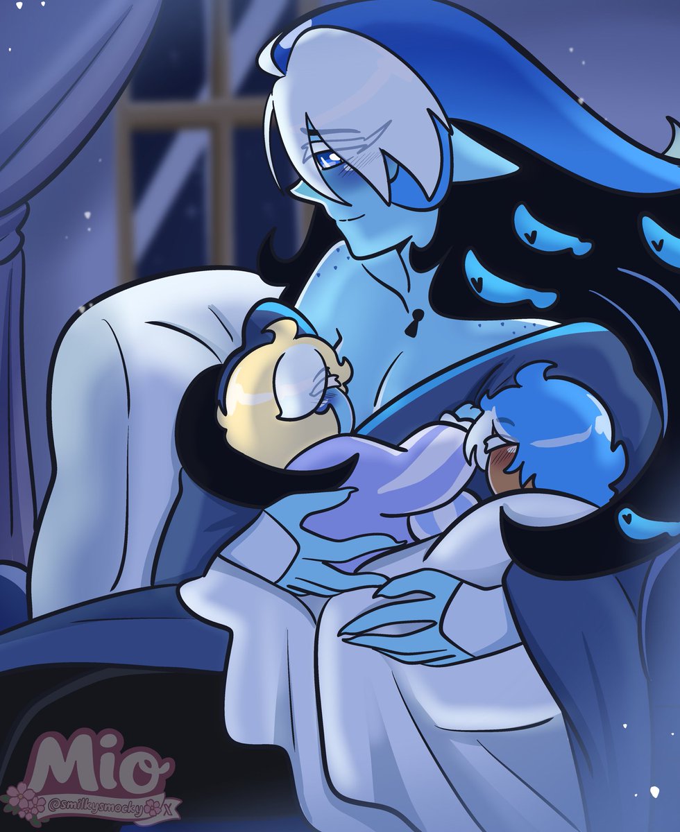 smilkysmocky's tweet photo. I was making myself sad drafting a Particular comic- especially in regards to Smilk and the girls, so I had to draw something soft and tender to cheer myself up 

He loves them so much… https://t.co/VE4vHvQdjU