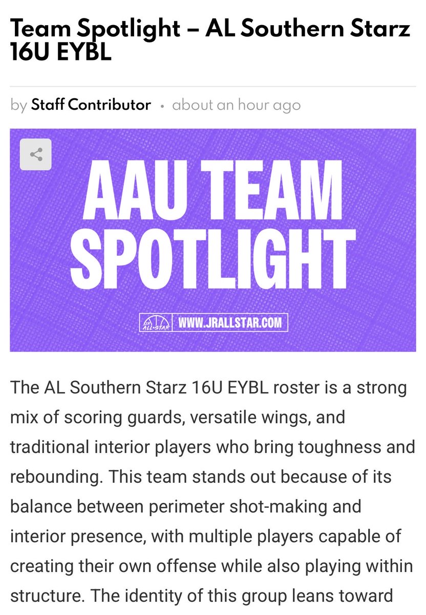 pippiboyer2029's tweet photo. Thanks @JrAllStarAL Excited for @NikeGirlsEYBL Session 3 with my teammates! @ALSoStarz #comboguard #classof2029 https://t.co/14okbMA2Md