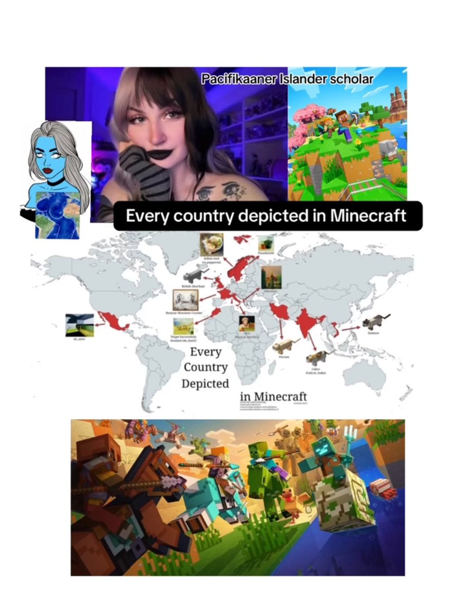 pacifikaaner's tweet photo. Every country depicted in Minecraft #geography #map #maps #mapper #mapping #cartography #fact #facts #interestingfacts #interesting #fyp #meme #memes #dankmemes #dailymemes https://t.co/IoZTz81skf
