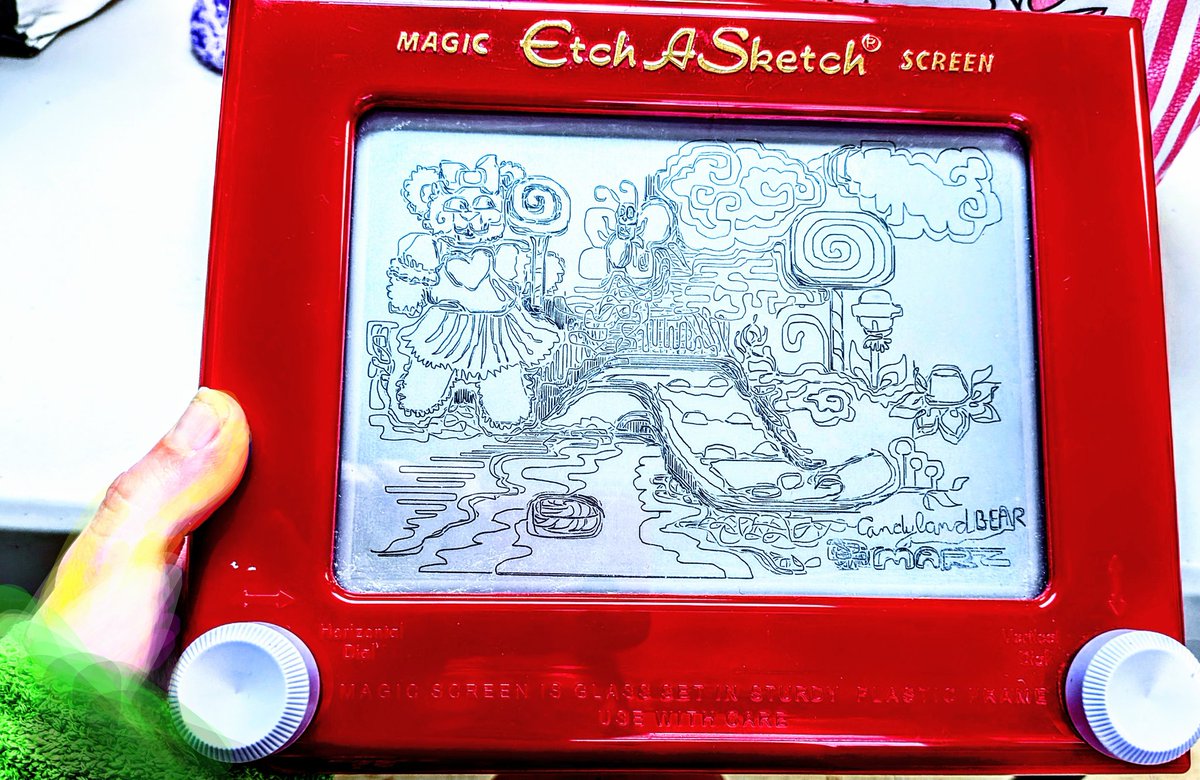 PlanetM13's tweet photo. Daily dose of etch-a-sketch Candyland Bear by Marz (me) #dailydoseofetchasketch #art #dailyart https://t.co/cSqJL5Tsfz