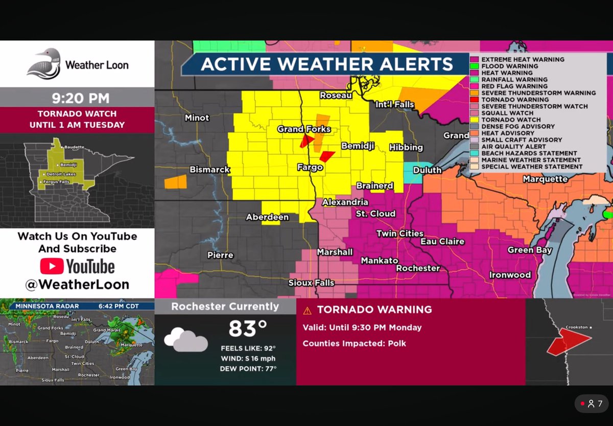 dkayserwx's tweet photo. Severe weather ongoing this evening across parts of Minnesota. Tune into @WeatherLoon for the latest: https://t.co/67tmAgRCrx #mnwx https://t.co/0MIqjFj3js