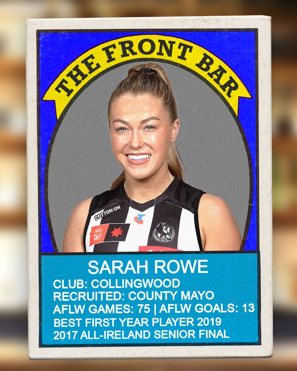 thefrontbar7's tweet photo. Pumped to have @CollingwoodAFLW cross-code star @SarsRowe join us this week ahead of the @aflwomens International Rules clash with Ireland 🇮🇪

#TheFrontBar | Wednesday | 8.30pm AEST 📺 https://t.co/835LCHJYT3