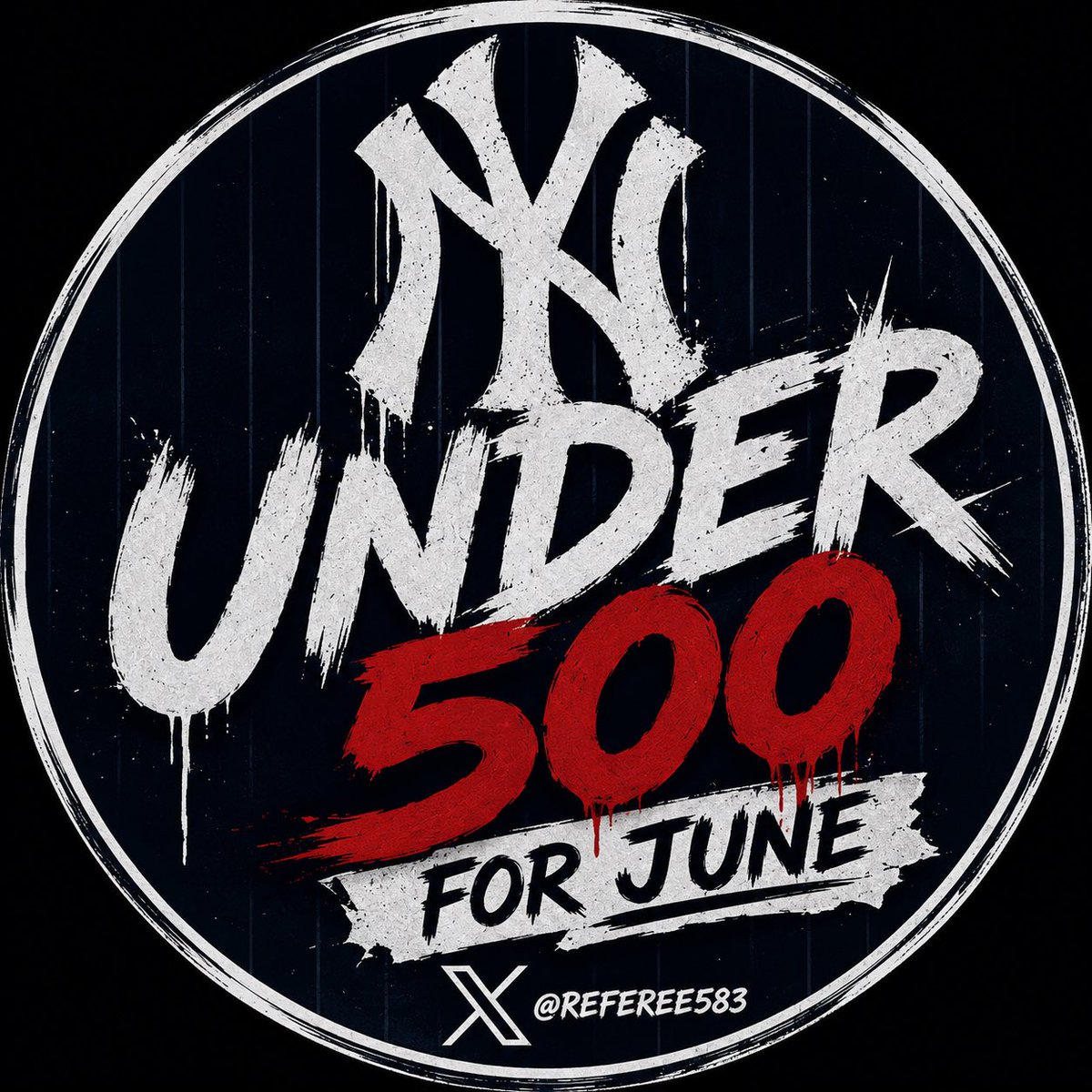 Referee583's tweet photo. UNDER .500 IN JUNE.

Congratulations, @YankeesPR You turned a World Series roster into the most expensive comedy show in baseball.

Hang a banner for that.

#Yankees #RepBX @FoulTerritoryTV #Referee583 #ftfam @TheStrikeZone4 https://t.co/6M6hP5XtXh