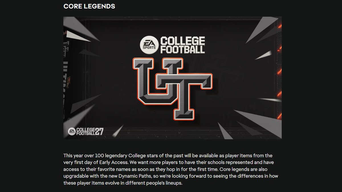 Zirksee's tweet photo. Don't forget that on Tuesday on top of all the other core cards we also will have "Over 100 Legendary College Stars" available day 1. These I assume are going to be the core legends that MUTLeaks leaked (shown here), and will be lower overall. They can be upgraded with the new upgrade paths. So much customization for differentiation day 1.