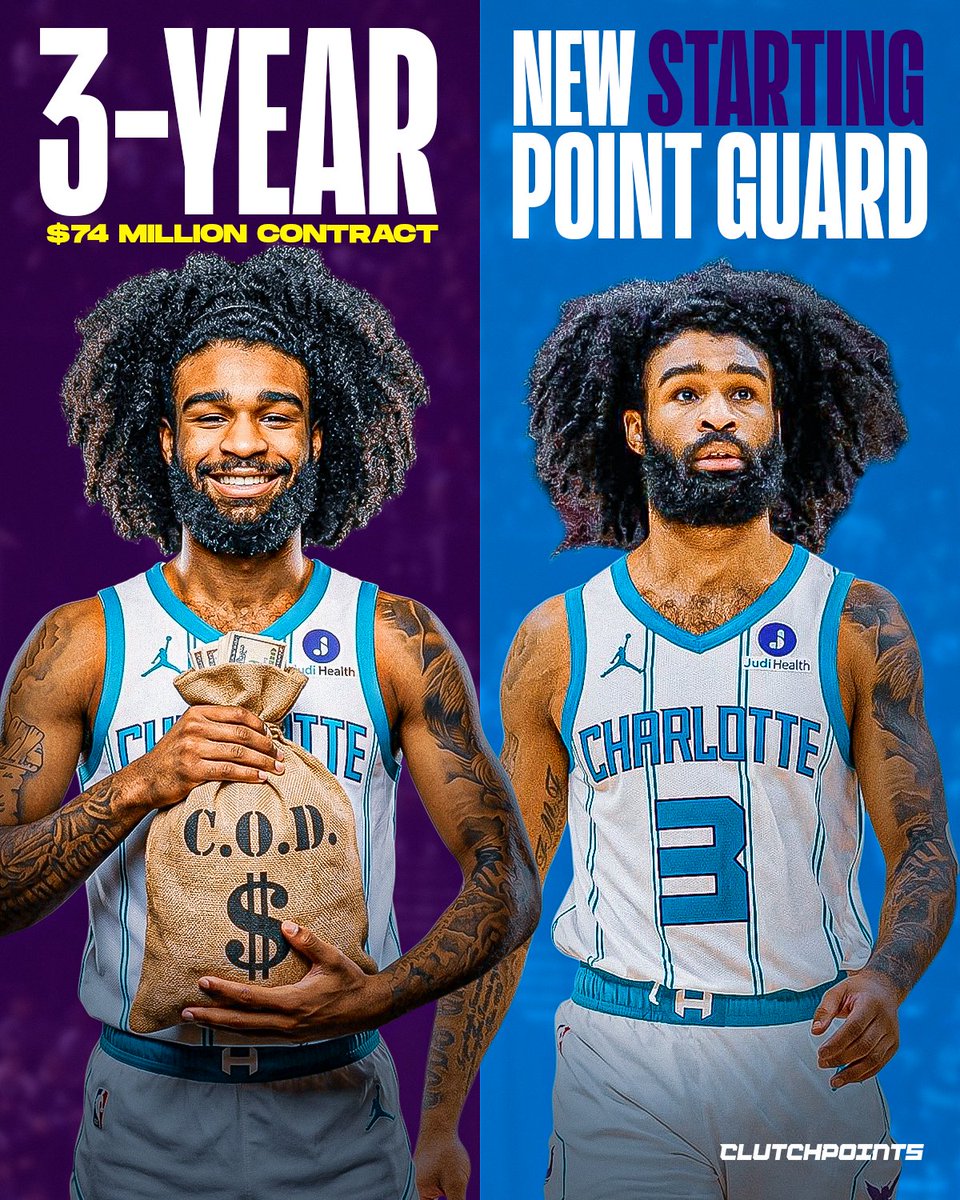 HornetsNationCP's tweet photo. Coby White is back in Charlotte.

With LaMelo gone, he's officially the Hornets' new starting point guard. 🔥 https://t.co/B6OTV1GZEz