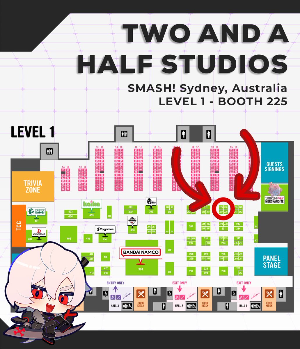 TwoHalfStudios's tweet photo. Here's a look at some of the A Date with Death goodies we'll be bringing to SMASH! 2026 in Sydney, Australia!

Some items are very limited (looking at you, plushies), so get in fast 💃

We'll also have our brand new gacha phone charms!

⬇️ More below! #smashcon https://t.co/uEoR0l3u6I