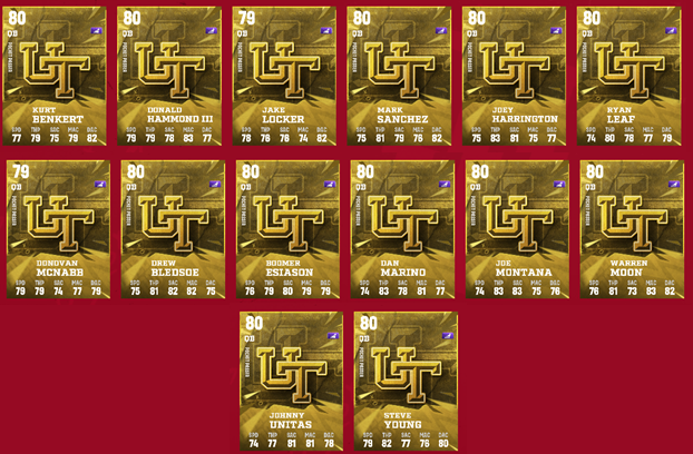 Zirksee's tweet photo. Don't forget that on Tuesday on top of all the other core cards we also will have "Over 100 Legendary College Stars" available day 1. These I assume are going to be the core legends that MUTLeaks leaked (shown here), and will be lower overall. They can be upgraded with the new upgrade paths. So much customization for differentiation day 1.