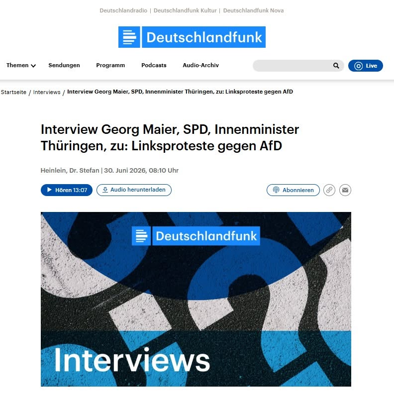 AxelBarte's tweet photo. Kennen Sie Georg Maier?

Er hat noch nie in der Wirtschaft gearbeitet, gibt in Thüringen den Innenminister und ermuntert den linken Mob heute Morgen im GEZahlten DLF-Interview zu Sitzblockaden, um die AfD in der Durchführung ihres Parteitags zu behindern.

https://t.co/Tu1I4WQH1r https://t.co/OqRFqrlv3Z