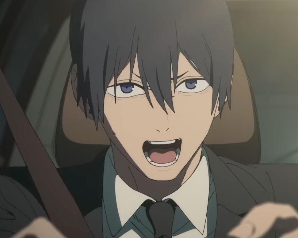 saturdaysundaee's tweet photo. Aki’s suicidal tendencies aren’t funny because of how tragically engrained in his character they are but it still gets me that he really threatened to run Reze over when she’s spontaneously combustible and he was the only non-immortal guy in the car https://t.co/yPaxJnlRgp