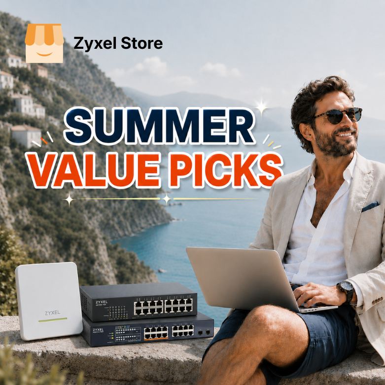 zyxel's tweet photo. Before you switch on vacation mode, make sure your network is ready to keep things running. Zyxel Store Summer Value Picks bring together selected solutions for reliable connectivity, easier management, and stronger protection.

Explore now https://t.co/1pKqu3reYa https://t.co/5HmjlX3h4C