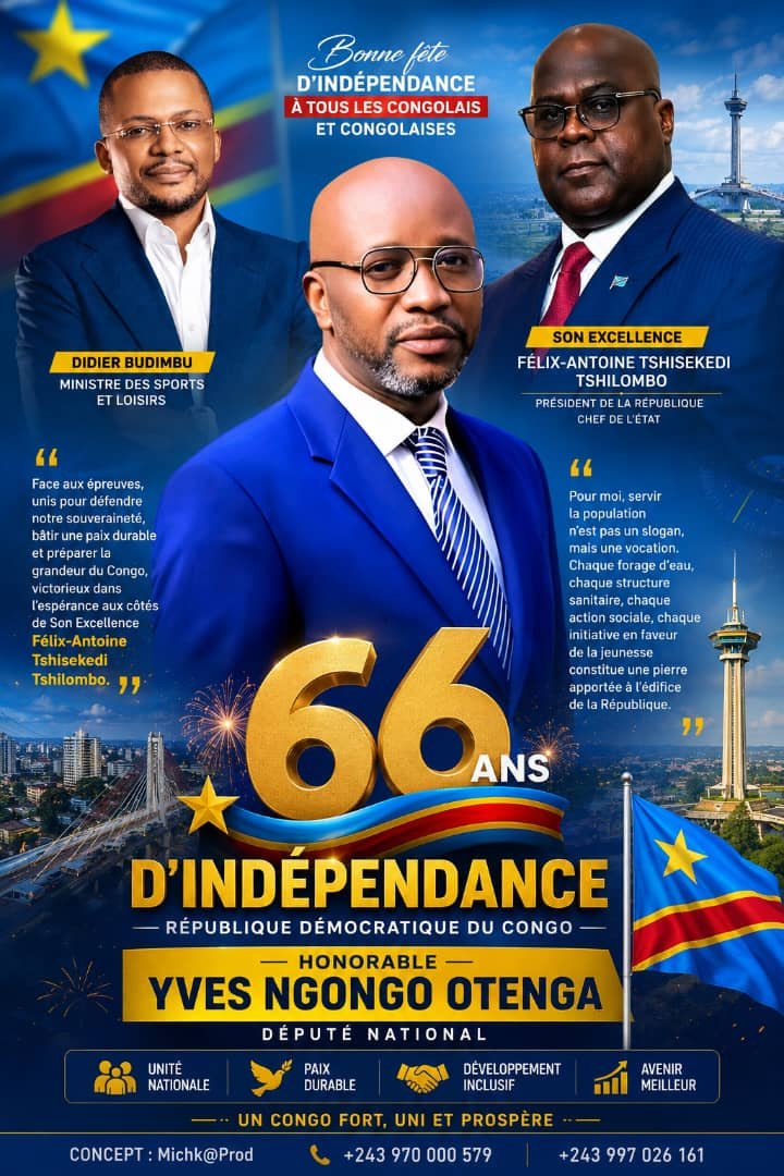 yvesngongo7's tweet photo. #RDC: 💐 30 Juin 2026, BONNE FÊTE DE L'INDÉPENDANCE À TOUS LES CONGOLAIS ET CONGOLAISES 🇨🇩 ! https://t.co/sIy5buvxKu