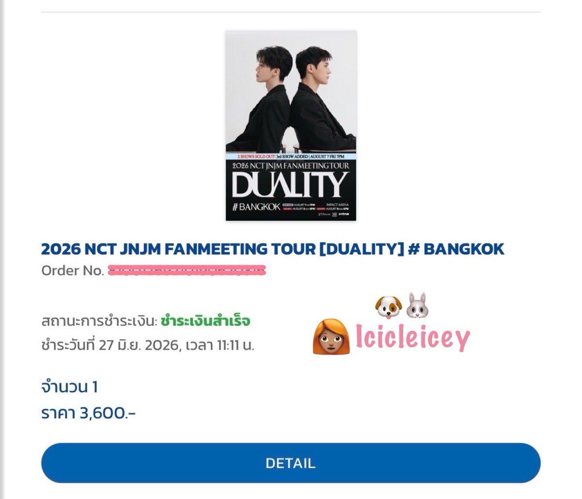 chanan_09's tweet photo. มีบัตร 3600 รอบเมม วันศุกร์ 1 ใบ คับ💕
🐶ไม่อัพ+30
🐰Zone E แถว B
✨มีมัดจำกันเท
🎀ให้เมมก่อนวันคอน1วัน

✅นัดรับหน้าคอน / เข้าพร้อมกันได้ / ส่งไปร / มอบอำนาจ / รอแลกบัตร / อยุธยานัดได้

ได้โซนที่ต้องการแล้ว เลยปล่อยค่ะ
#NCTJNJM_FANMEETING_TOUR_DUALITY
#NCTJNJM_FANMEETING_TOUR https://t.co/gus9y90fKP