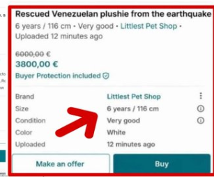 TheSCIF's tweet photo. @occultpassages "Rescued Venezuelan "plushie" from earthquake for 3,800 € Euros."

- 6 years / 116 cm "Littlest Pet Shop"
- Very good
- White

Burn it to the ground and do things to the sellers that I can't say online here... https://t.co/uwv9IWRQvS