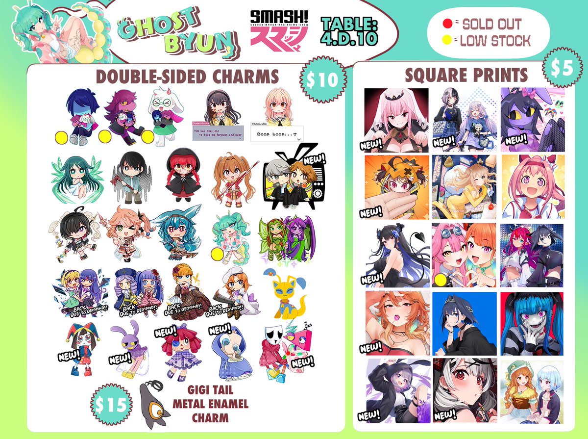 ghosttbyun's tweet photo. My catalogue for Smash! 2026!!! 
I'm super excited to be back at my favourite convention! Please come by to see me! #smashcon #smashcon2026 🫶✨️ https://t.co/t1FaQoOj9f