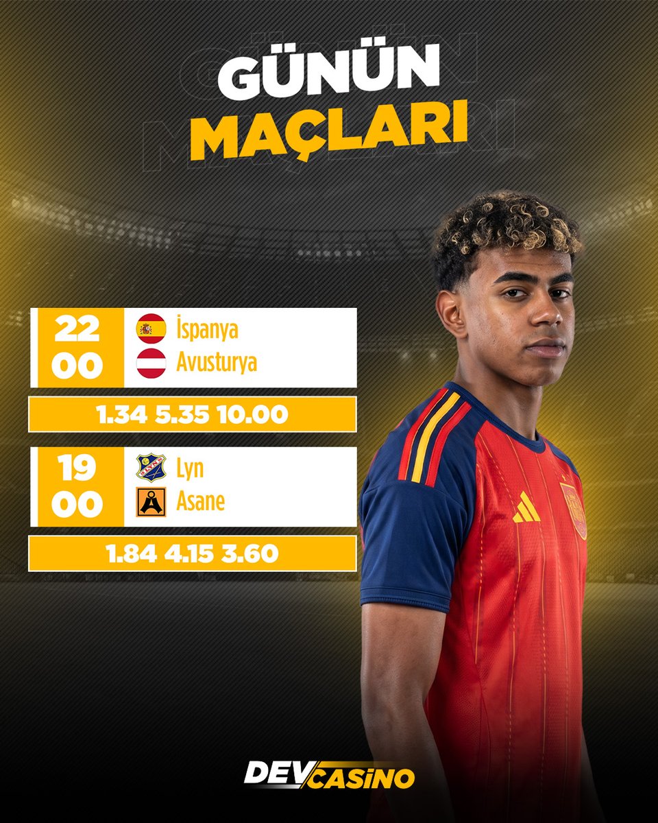 Devcasinosocial's tweet photo. ⚽ DevCasino Günün Maçları 🔥

İspanya 🆚 Avusturya
Lyn 🆚 Åsane

🎯 Günün karşılaşmalarını yüksek oranlar ve canlı bahis fırsatlarıyla DevCasino'da takip et! 💸
https://t.co/I7KwhaBoUL

#DevCasino #DünyaKupası2026 #WorldCup2026 #Norveç1Lig #İspanya #Avusturya #Lyn #Åsane https://t.co/580HQ5BEP8