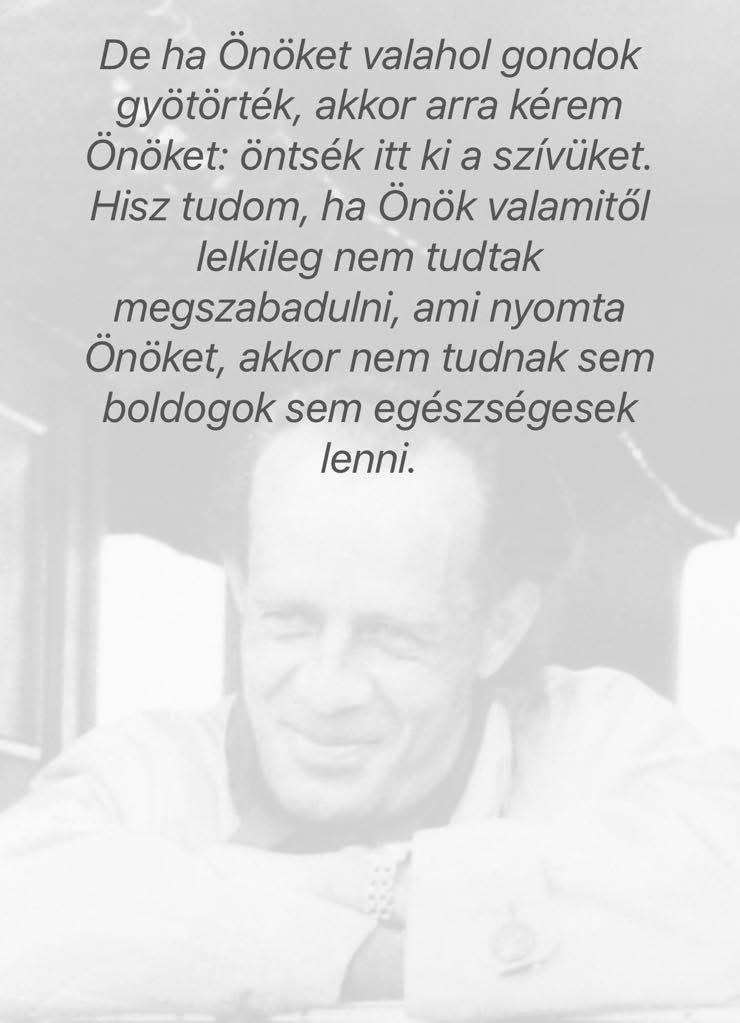 bruno_kor's tweet photo. ,,De ha Önöket valahol gondok gyötörték, akkor arra kérem Önöket: öntsék itt ki a szívüket.Hisz tudom, ha Önök valamitől lelkileg nem tudtak megszabadulni, ami nyomta Önöket, akkor nem tudnak sem boldogok sem egészségesek lenni." (B G)
#NagykanizsaBGf #BrunoGröning #NapiGondolat https://t.co/wYWZbBPBXe