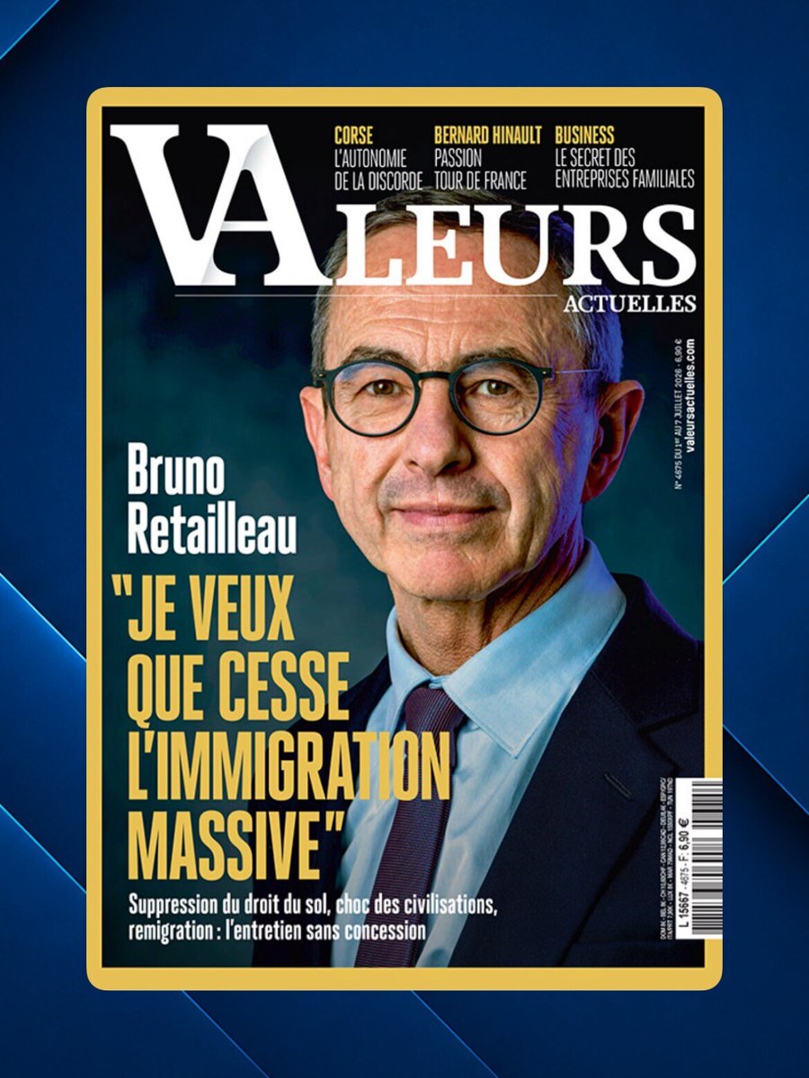 Valeurs's tweet photo. 🔴L’entretien sans concession de Bruno Retailleau https://t.co/s1LQnM3tqp https://t.co/VUGUH38GEM