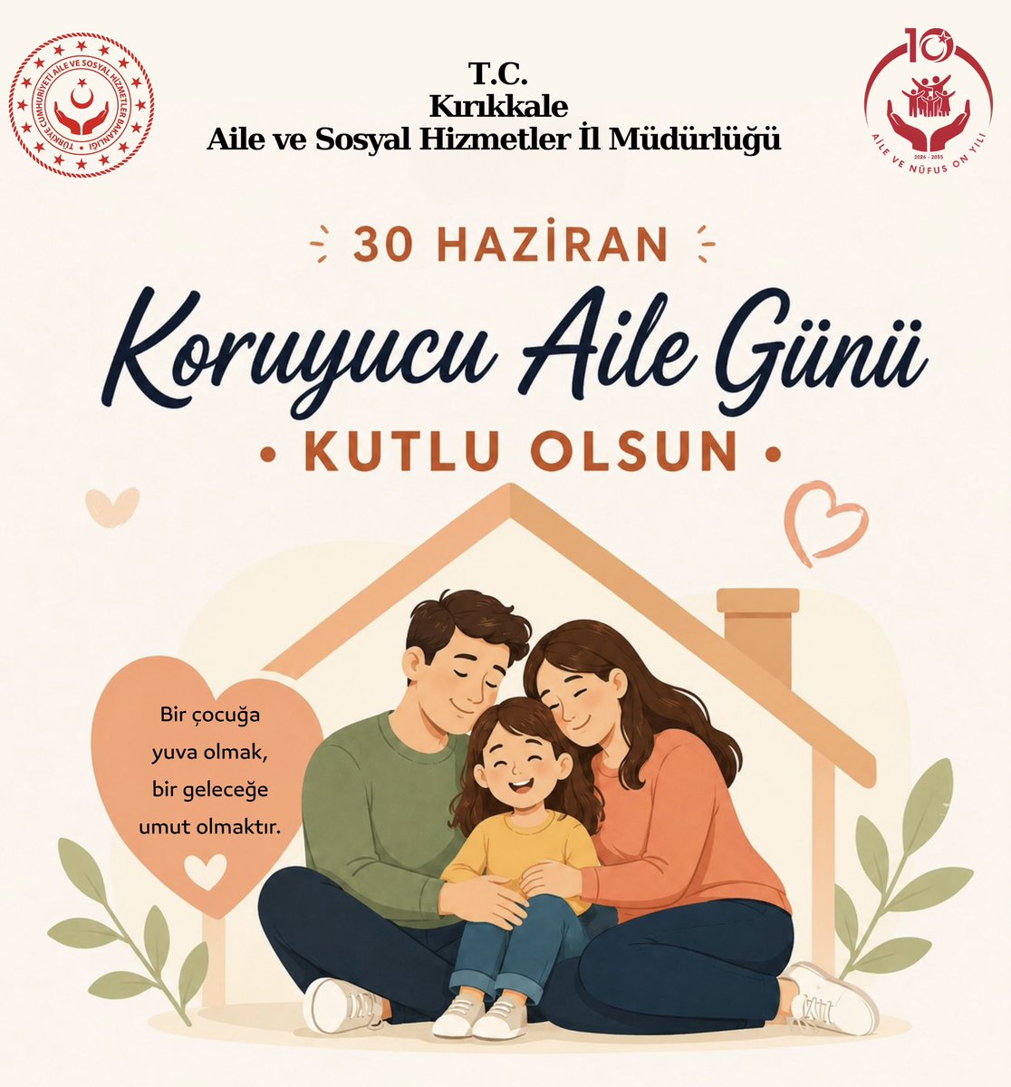 kirikkaleashm's tweet photo. 🧑‍🧑‍🧒 - 30 Haziran Koruyucu Aile Günü

Bir çocuğa yuva olmak, bir geleceğe umut olmaktır. 
30 Haziran Koruyucu Aile Günü kutlu olsun.

@tcailesosyal @ASHB_COCUK @TC_kkalevalilik https://t.co/4VFI9oTrcv