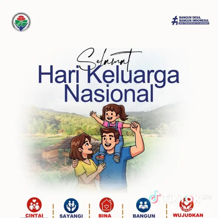 andip3312's tweet photo. Selamat Hari Keluarga Nasional 2026

Keluarga bukan hanya tempat pulang, tapi juga ruang pertama   kita belajar memahami dan tumbuh menjadi pribadi utuh. 

Dari Keluarga, untuk Indonesia yang Lebih Baik ✨

#KementerianDesaPDT
#BPSDMKementerianDesaPDT
#BangunKeluargaLebihBaikDa https://t.co/wsae05zFI3