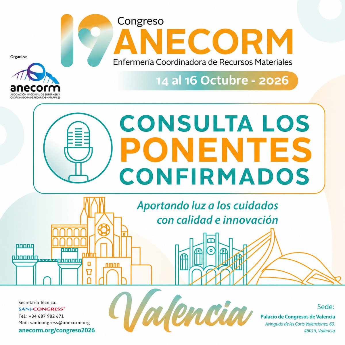 anecorm's tweet photo. 🎤 ¡Consultar los ponentes confirmados del 19º Congreso Nacional de ANECORM!
📍 Valencia
📅 14-16 de octubre de 2026
👇🧵 https://t.co/tdnxAkB8QL
