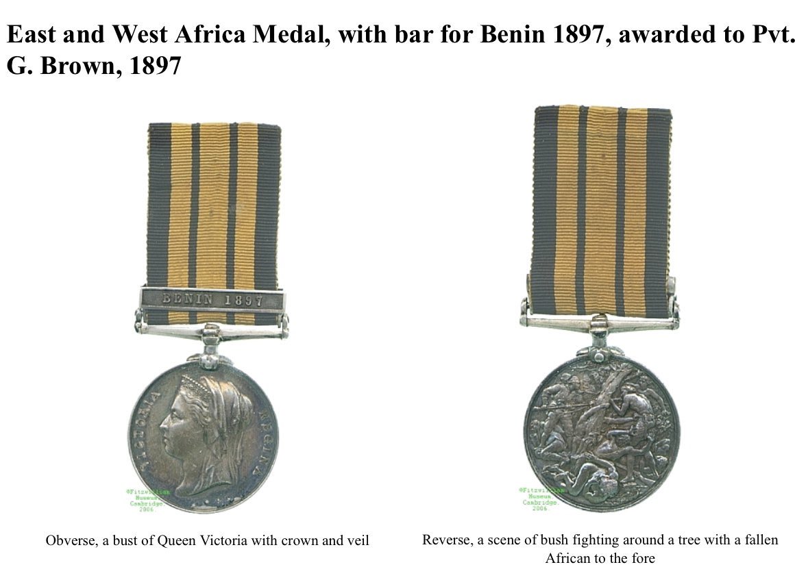 OyomwanO's tweet photo. I’ve seen many idiotic comments regarding my tweet about the Benin-Britain war of 1897 and all I can feel is the gratitude of growing up in the midst of elders who were alive at the time of the war (some passed away between 1997 and 2003). They lived well over 100 years at the time. They thought me and my siblings much of what we needed to know.

Then some who were born in 1900/1920 and learnt the real story of all that transpired in 1897. Some now dead, some quite incapacitated. Then some born between 1930-1940. My own late father who passed on in 2022 was amongst this list, with some others still alive.

I say this because not everything the British wrote about the war was exactly true without trying to paint some sense of superiority or not to show too much of their losses.

Today, all that many of you have to learn about history are from Grok, Wikipedia, and some journals written by either British colonizers or those that fell to their loyalty.

Some of the few things that speak the might of Benin’s resistance forces against Britain are the medal issued to those who could survive the defeat of Benin and their expressed anger of looting the sovereign country of its artifacts to repay for Britain’s heavy losses, plus raising the Palace down in flames in an attempt to pass a message that the Monarchy had ended. If it was as easy as many think it was, they wouldn’t need to express all that.

Benin was not the only country colonized by Britain by force but, it is the one place talked about in Nigerian history and one of the few learnt about in all of African history. This isn’t by accident. Britain, despite their attempt to claim superiority, recognizes till date the bravery and strategic war handling of Ẹdo people.

For all you choose to know or what is available to your minute mind, I wish you all the best in your thoughts about the capacity and capability of the Ẹdo people of Great Benin.🦇🐆

For some Ẹdo people who still go to the internet and books alone for quality history, ask yourselves whether the processes for crowing Ọmọ N’Ọba is written in any book. Ask yourselves if there’s any book that tells you how exactly the Benin moats were built, yet Ẹdo people secretly passed all the knowledge from generation to generation.

Go home now and sit your grandparents down. Ask them questions for answers you will never find in books, and DO NOT COME TO SOCIAL MEDIA TO SAY WHAT YOU SHOULD NOT.

Ọba Gha Tọ Kpẹre, Isẹẹ!🐆