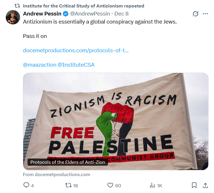 AlfredNeuman77's tweet photo. Zionist propaganda increasingly resembles Holocaust / climate change denial and MAGA / anti-vax conspiracy theories. Everything is an existential threat, a global conspiracy where "hijacked" institutions, media and NGOs are plotting against "the Jews" and "the West". https://t.co/LocsbZhoBH