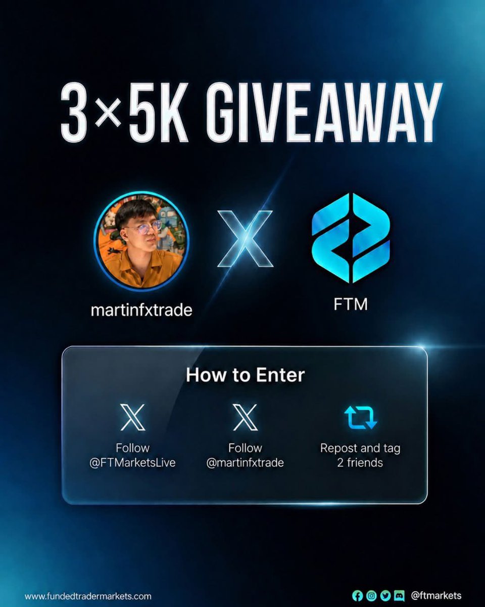 martinfxtrade's tweet photo. Giveaway 🎁 

I’ll be giving out 3 x $5,000 @FTMarketslive challenge accounts. 

All you need to do is… 

✅ Follow @FTMarketslive @martinfxtrade 

✅ like, repost and tag 3 of your friends.

✅ Join my telegram channel: https://t.co/Ylwyw7D5Kb

Remember you can get your account from @FTMarketslive using my discount code MARTIN for 65% discount. 

Visit website: https://t.co/1drGjtAn9j…

Announcing winners soon. ✊🏾