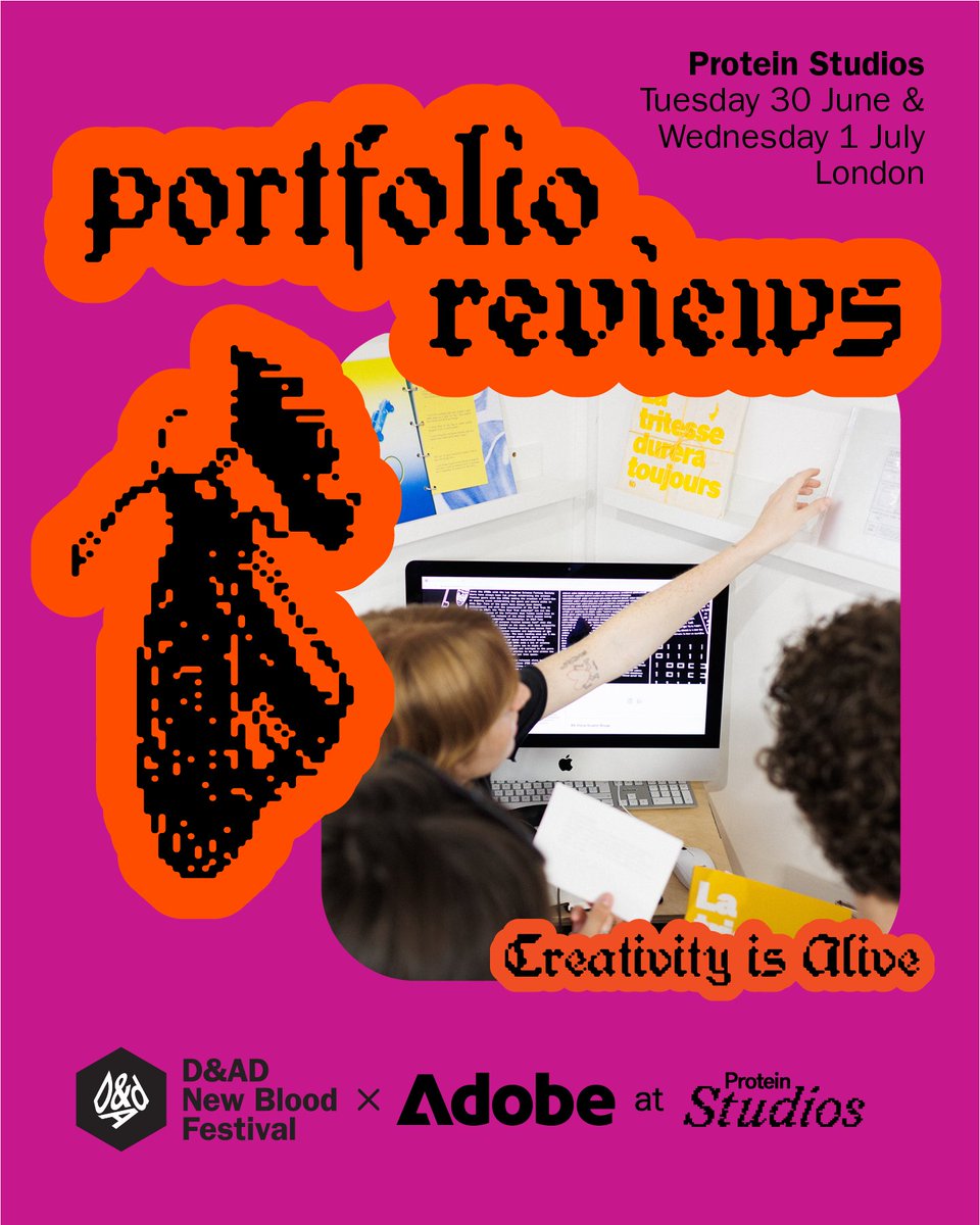 DandADNewBlood's tweet photo. We're looking forward to our Portfolio Review Surgeries at New Blood Festival 2026. You'll get your personal portfolio reviewed by industry creatives at some of the world's top agencies and studios.

Waitlist open; click here to join and for more info: https://t.co/SY3ZyHdcto https://t.co/Bf5UY0JIFZ