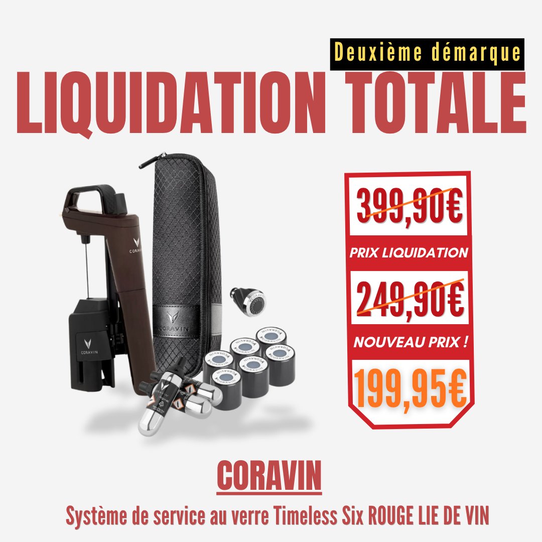 francisbatt's tweet photo. LA LIQUIDATION TOTALE S'ACCÉLÈRE !
TOUT DOIT DISPARAÎTRE !
Après le succès de notre première vague de soldes, nous passons à la DEUXIÈME DÉMARQUE : Jusqu'à -50% supplémentaires sur les prix déjà sacrifiés !

Cocotte : https://t.co/hIIbkqb9rU
Coravin : https://t.co/YT4GE9EIwK https://t.co/GRr3cpB4tX