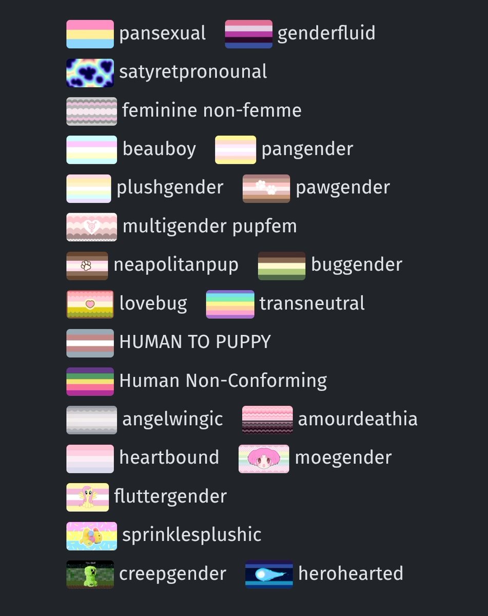 pupzwhining's tweet photo. LAST DAY OF PRIDE MONTH ‼️ time to be brave and post my pronouns cc flags :3c https://t.co/V7FmD5vqQs