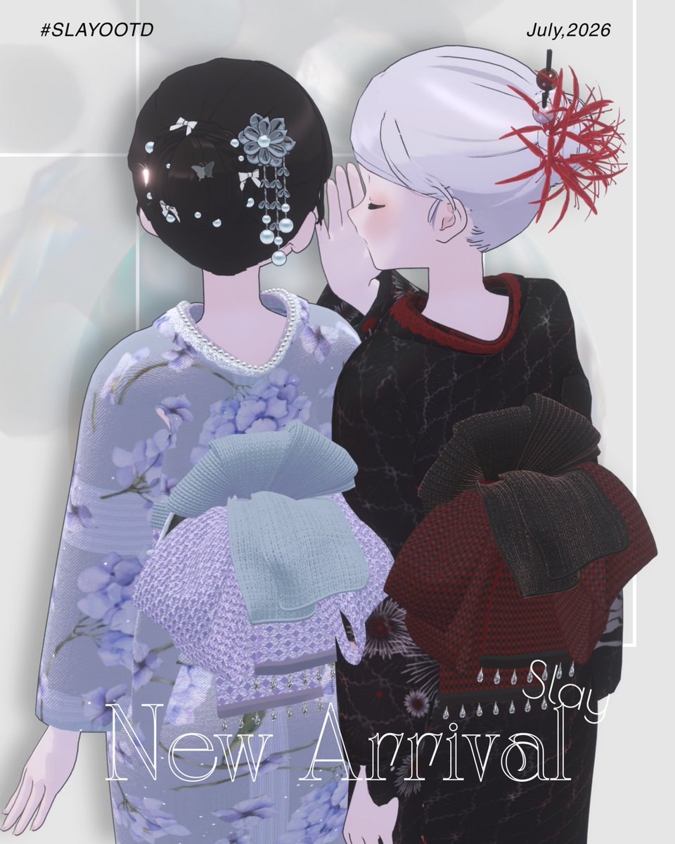 Slay_outfit's tweet photo. 【次作予告】

SLAY YUKATA Collection 2026🍧
昨年リリースしたYUKATAのリメイク+複数アバター対応でアップデート予定です(7月上旬)
総柄だけでなく今回は染めデザインなどこだわりが詰まっています🤍

対応アバターなどは画像1枚目をご参照ください✨ https://t.co/nii0gCo7SM