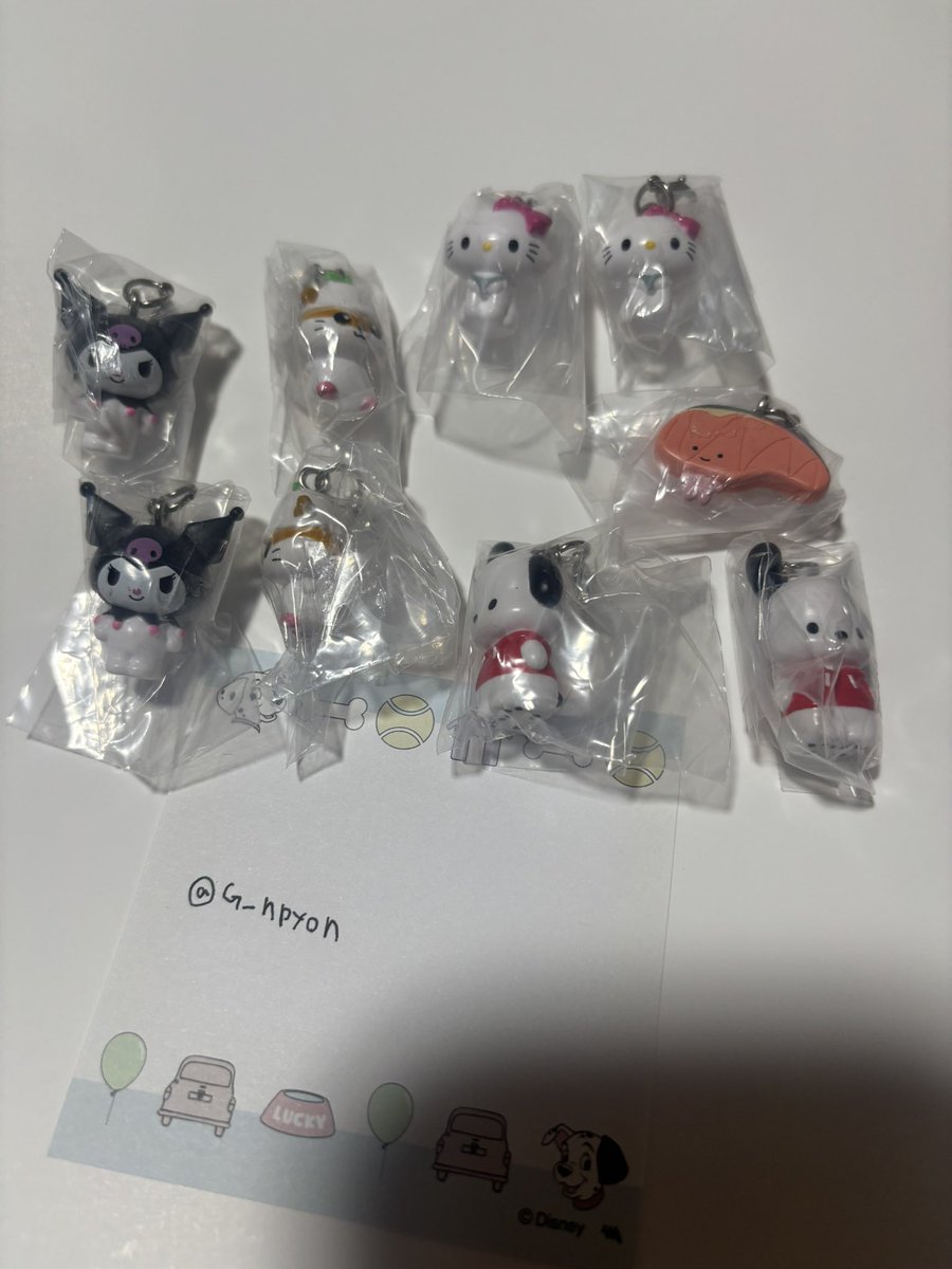 G_npyon's tweet photo. サンリオ キャラクターズ オールスター めじるし アクセサリー ガチャ

【譲】画像のもの

【求】ハンギョドン　シナモン　はなまるおばけ

検索からお気軽にお声掛けください https://t.co/HlNC4wyrvt