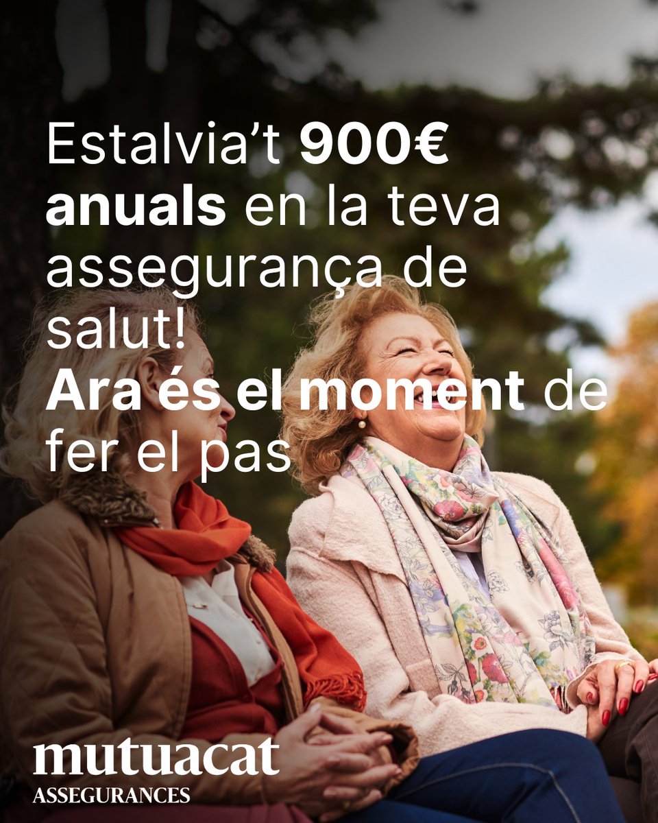 mutuacat's tweet photo. Si tens entre 60 i 64 anys, estalvia't 900€ anuals! en la teva #assegurança de salut

👉 Ara és el moment de fer el pas!

🗨️ Més informació: https://t.co/Jt4rFHCVFx https://t.co/mPv6Befafr