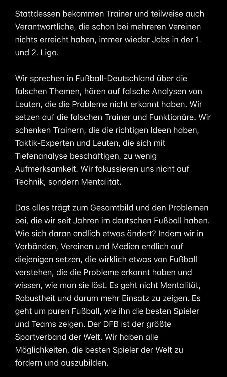 schwarzundgelb1's tweet photo. Der deutsche Fußball hat sich selbst in die aktuelle Krise manövriert. Indem man sich auf die Erfolge inklusive WM-Titel 2014 ausgeruht und zu lange auf die falschen Leute gehört hat.

Wenn sich daran etwas ändern soll, müssen wir endlich die richtigen Schlüsse ziehen.

#DFBTeam https://t.co/YGo72R9ckC
