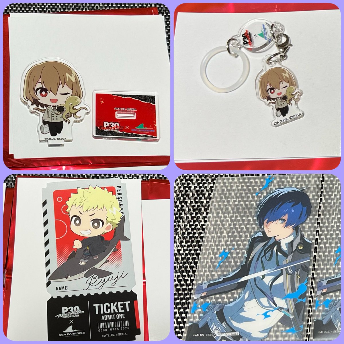 _marron_cream's tweet photo. 【グッズ交換】シーパラ×ペルソナ
✿アクリルスタンド
譲:)明智   求:)かすみ
✿アンブレラマーカー
譲:)明智   求:)P5ジョーカーorかすみ
✿チケット風ステッカー
譲:)竜司   求:)かすみ
✿グッズ 特典
譲:)P3 キタロー   求:)P4 番長
✿フード 特典 
譲:)P2   求:)P5 
7/1のP5BBにて手渡し可能です。 https://t.co/lR3vF9OAHA