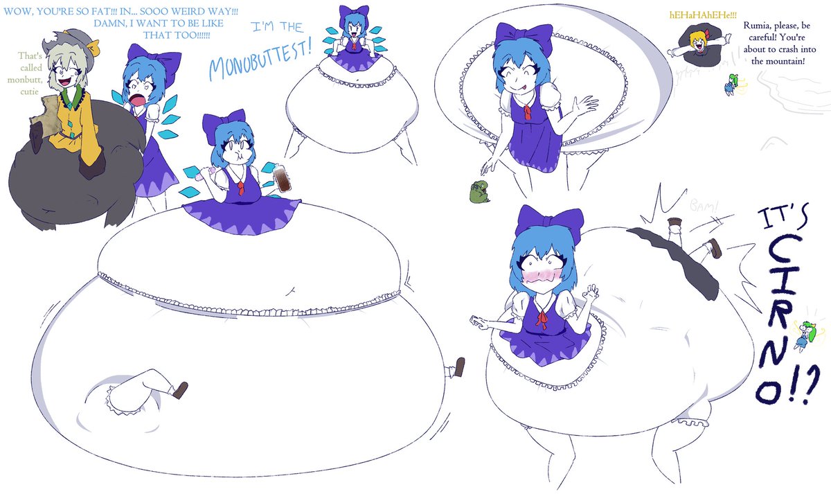 zufosk's tweet photo. Uhm Cirno monobutt inflation because... because Koishi???
Poor Rumia https://t.co/ZN5tog88Xf