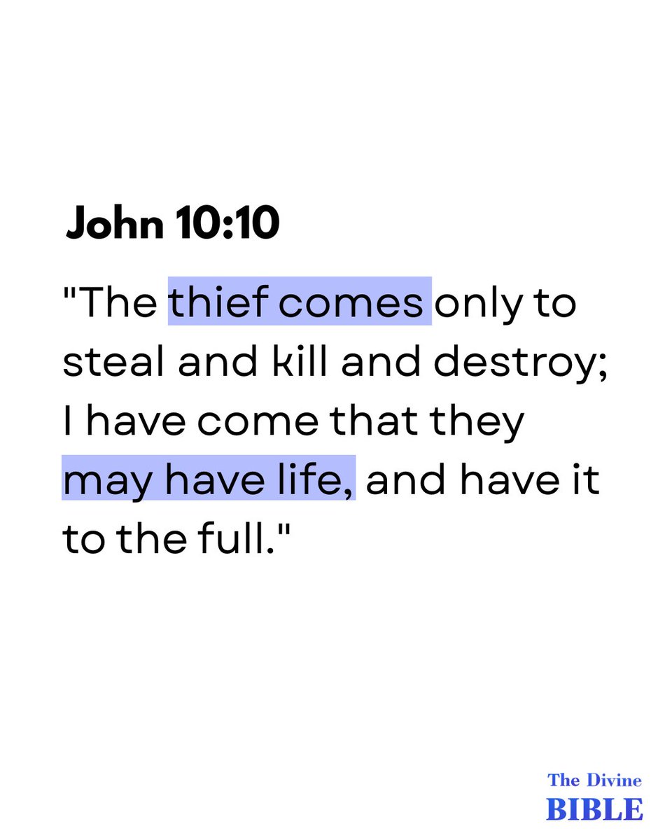 thedivinebible1's tweet photo. Jesus offers more than existence—He offers abundant life.
"I have come that they may have life, and have it to the full." — John 10:10 ✝️🙏
#John1010 #AbundantLife #JesusChrist #LifeInChrist #FaithInGod #ChristianLiving #HopeInJesus #BibleVerse #DailyFaith #WalkWithChrist https://t.co/7HZbmvN8HG