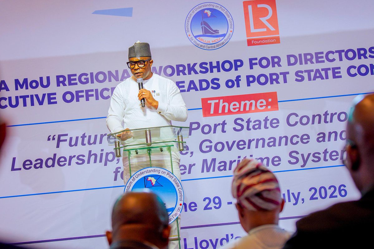 CrffnOfficial's tweet photo. The Registrar/CEO of CRFFN, Mr. Kingsley Igwe, FCILT, joined maritime leaders at the Abuja MoU Regional Workshop in Lagos, themed: "Future-Ready Port State Control Regime: Leadership, People, Governance &amp; Performance for Safer Maritime Systems."
#CRFFN 
 #AbujaMoU https://t.co/mSus52Dk3X