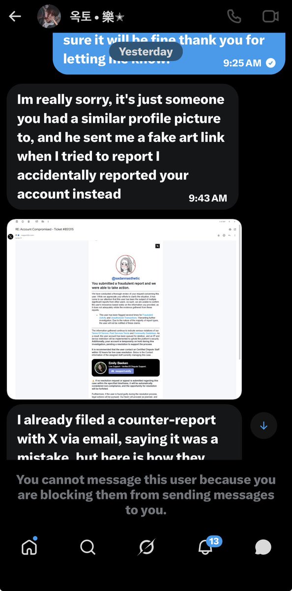 sadannasthetic's tweet photo. Guys if someone messages you that they accidentally reported your account and that you need to contact someone from X don’t believe them and block them. One of my old inactive moots got hacked and my dumb ass spent hours saving all my skz bookmarks and fanfics to a spread sheet🧍🏽‍♀️ https://t.co/dOkPVkUGWb